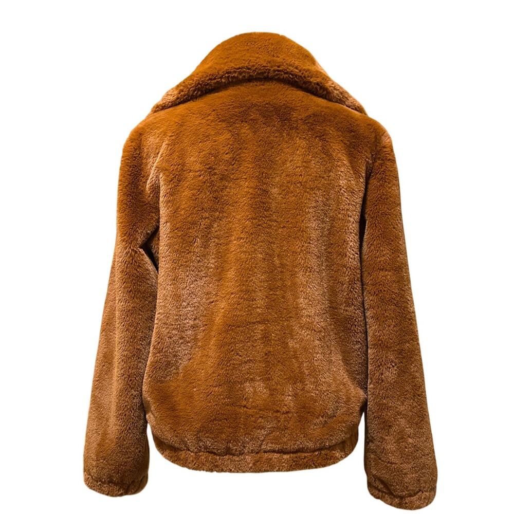 Splendid Y2K Brown Teddy Faux Fur Boho Jacket Zip Up Cozy Plush Women’s Small - Picture 2 of 12
